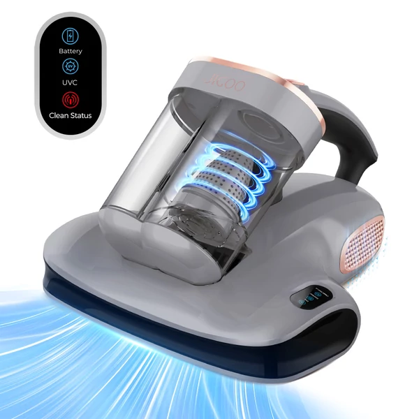 JIGOO S100 vezeték nélküli matracporszívó, 10 000Pa szívóerő, 150W kefe nélküli motor, UV-C és 55°C-os forró levegős fertőtlenítés