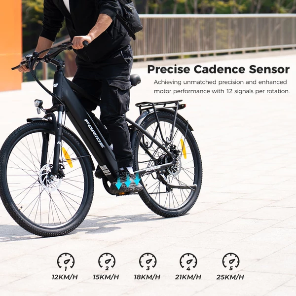 Foride Roamer 1 step-over elektromos kerékpár 250W, 36V 13Ah, 27,5”, 25 km/h, 100 km, tárcsafék, teleszkóp lockout, Shimano 7s