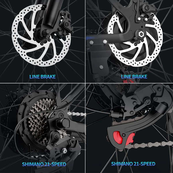 Ridstar S29 Pro elektromos kerékpár 1000W, 48V 21Ah akkumulátor, 29” kerék, 48 km/h, 90 km hatótáv, tárcsafék, teleszkóp, Shimano 21 fokozat
