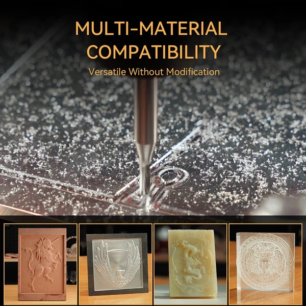 ATOMSTACK C4 Pro CNC marógép 200W, 4 tengelyes vezérlés, 0,1 mm pontosság, 420x420 mm fa/fém/PCB munkaterület