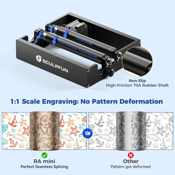 SCULPFUN RA Mini forgató henger iCube Ultra / iCube sorozat / C1 lézergravírozóhoz