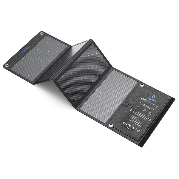 BigBlue SolarPowa 28W Napelem - 25,4% Hatásfok, USB-A/C Okos Töltés, Kültéri/Kemping