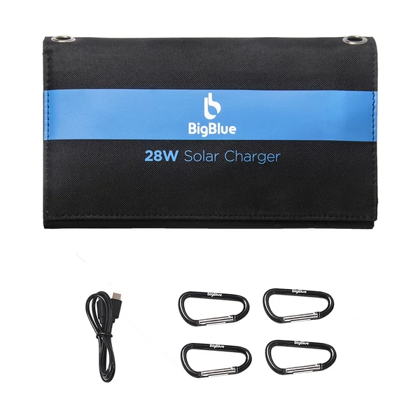BigBlue SolarPowa 28W Napelem - 25,4% Hatásfok, USB-A/C Okos Töltés, Kültéri/Kemping