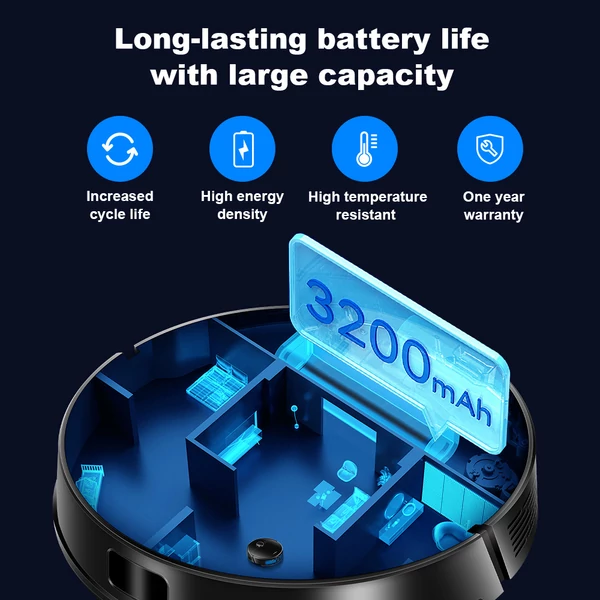 Liectroux M70 Pro lézeres robotporszívó önürítő portartállyal, 6500Pa szívóerővel, 175 perc üzemidővel, okos app vezérléssel - fehér 