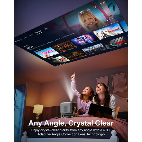 Ultimea Nova C40 Projektor – Netflix 1080P, Android TV 11.0, 600 ANSI Lumen, 4K dekódolás, Auto Fókusz, Dolby Audio és Gimbal állvány