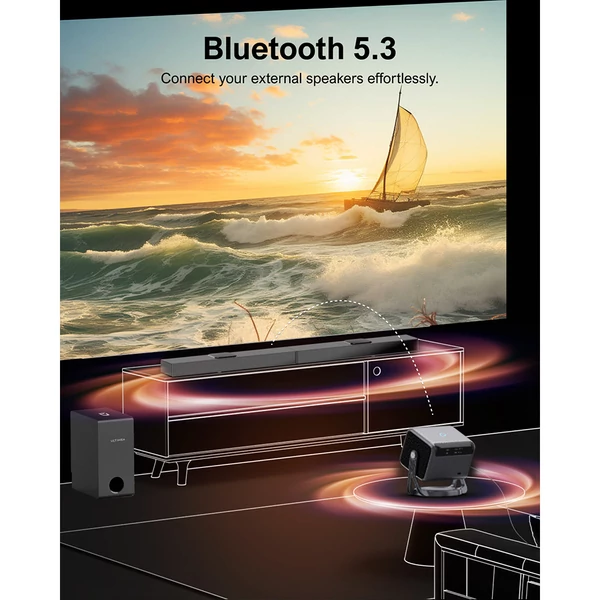 Ultimea Nova C40 Projektor – Netflix 1080P, Android TV 11.0, 600 ANSI Lumen, 4K dekódolás, Auto Fókusz, Dolby Audio és Gimbal állvány