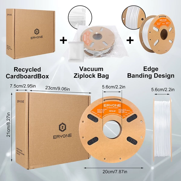 ERYONE üvegszálas PETG filament, 1 kg - fehér