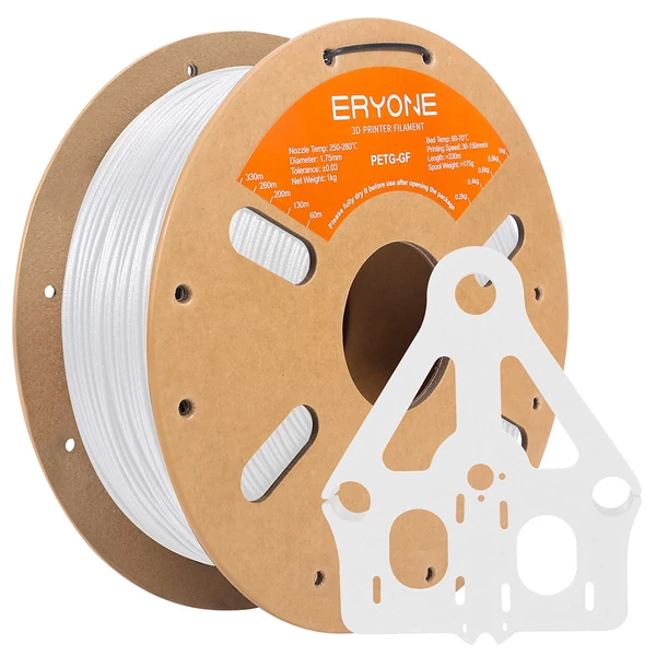 ERYONE üvegszálas PETG filament, 1 kg - fehér