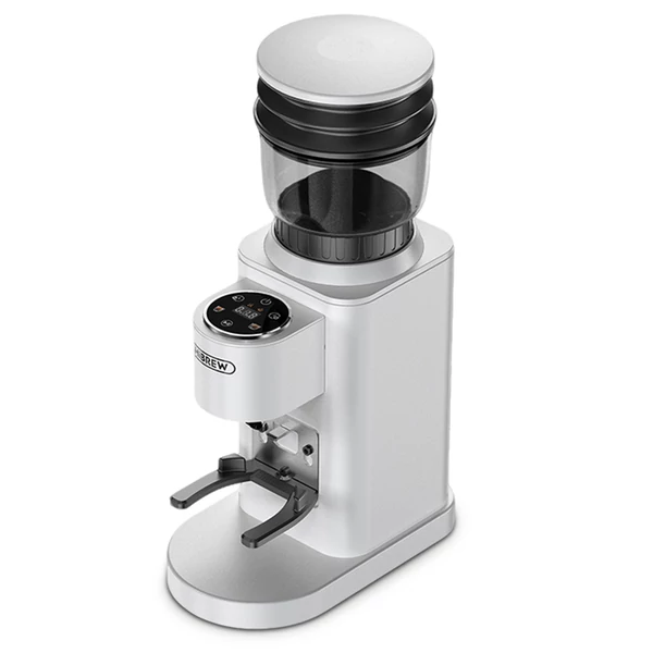 HiBREW G7 kávédaráló, 48 őrlési fokozat, antisztatikus, rozsdamentes kúpos őrlő, érintőpanel, 51/54/58 mm karokhoz, kéz nélküli őrlés - Fehér