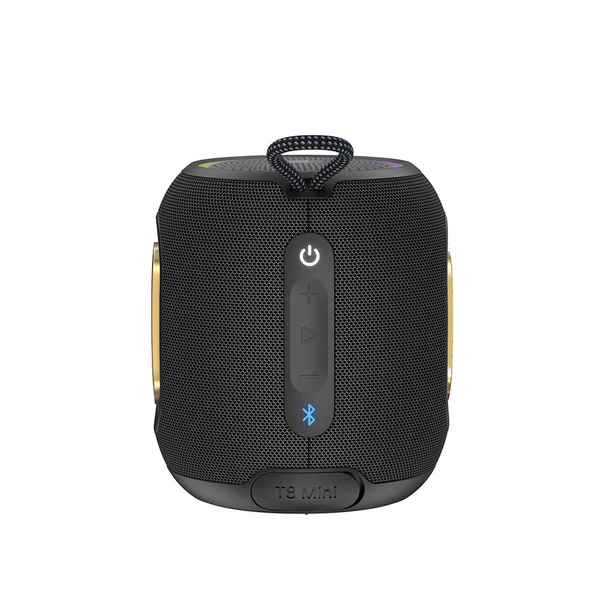 Tronsmart T8 Mini hordozható kültéri hangszóró, 16W teljesítmény, 20 órás üzemidő, IPX7 vízálló – Fekete