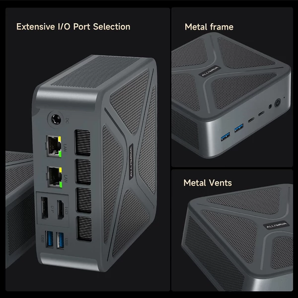 ALLIWAVA GH8 Gaming Mini PC, AMD Ryzen 9 8945HS (max. 5.2GHz), 32GB RAM, 1TB SSD, USB4, WiFi 6E, BT 5.2, Quad Display, 2.5G LAN, 150 kar.
