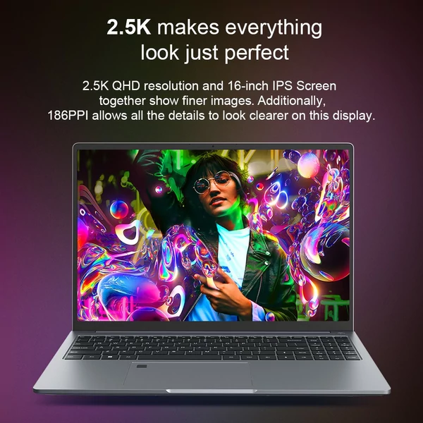 Ninkear A16 Pro laptop: 16" 2.5K 120Hz, Ryzen 7 8745HS, 32GB RAM, 2TB SSD, WiFi 6, ujjlenyomat-olvasó, Windows 11