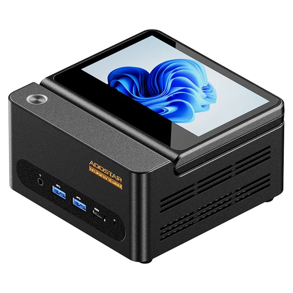AOOSTAR GFLIP Mini PC Barebone, 5" kijelző, AMD Ryzen AI 9 HX 370, WiFi 7, OCuLink, Fingerprint, Triple Display