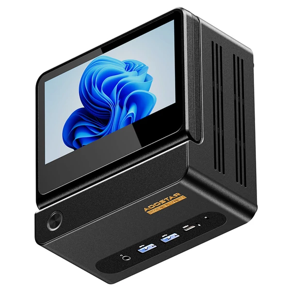 AOOSTAR GFLIP Mini PC Barebone, 5" kijelző, AMD Ryzen AI 9 HX 370, WiFi 7, OCuLink, Fingerprint, Triple Display