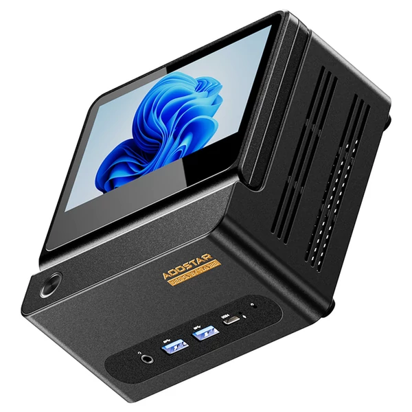 AOOSTAR GFLIP Mini PC Barebone, 5" kijelző, AMD Ryzen AI 9 HX 370, WiFi 7, OCuLink, Fingerprint, Triple Display