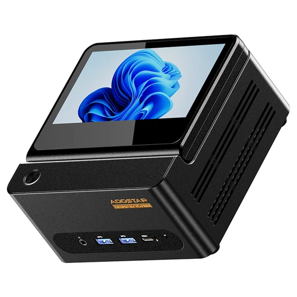 AOOSTAR GFLIP Mini PC Barebone, 5" kijelző, AMD Ryzen AI 9 HX 370, WiFi 7, OCuLink, Fingerprint, Triple Display
