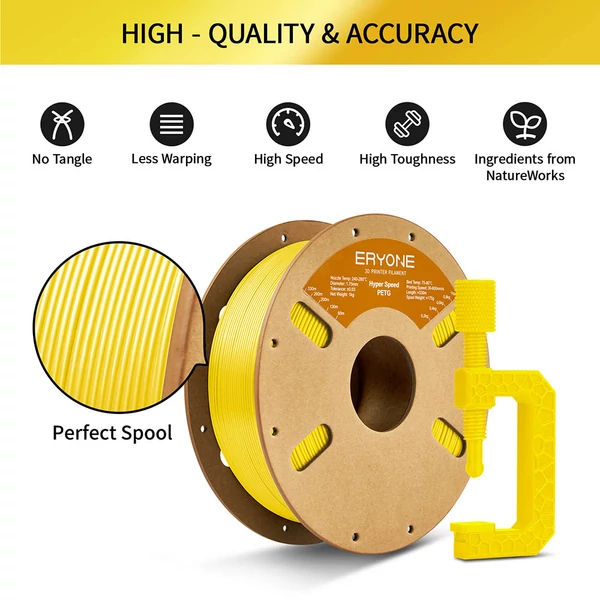 ERYONE nagy sebességű PETG filament, 1kg - Sárga