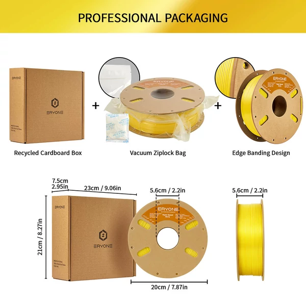 ERYONE nagy sebességű PETG filament, 1kg - Sárga