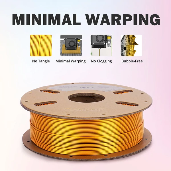 5kg ERYONE Dual Color Silk PLA Filament szett – 5x1kg kétoldalú selyemfényű 3D nyomtatószál (Fekete-Piros, Arany, Lila-Zöld, Kék kombinációk)