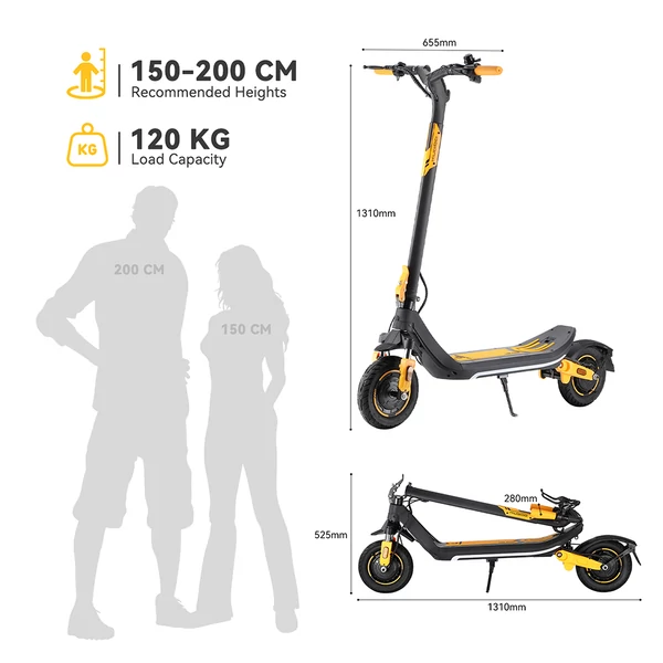 KUGOO M3 PRO elektromos roller 600W motorral, 48V 13Ah akkumulátorral, 10” kerekekkel, 46 km/h, 64 km hatótáv, dupla tárcsafék, rugózás, NFC nyitás