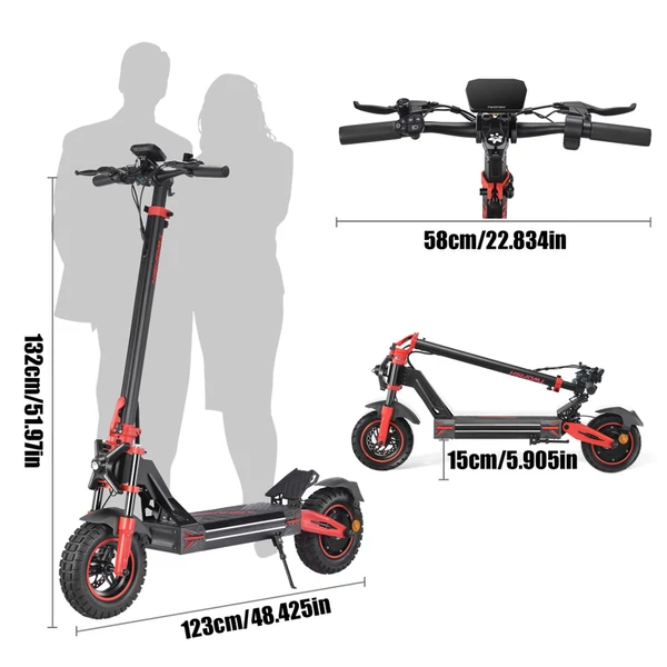 TWOFISH V4 MAX elektromos roller 800W, 52V 23Ah akkumulátor, 10” gumi, 57 km/h, 60 km hatótáv, tárcsafék, rugózás, NFC nyitás
