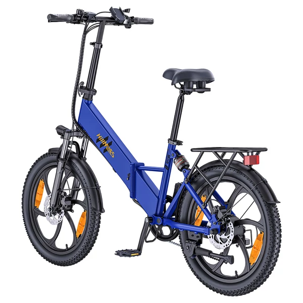 HillMiles Mile 2 elektromos kerékpár 250W motorral, 36V 13Ah akkumulátorral, 100 km hatótáv, 20x3” gumik, dupla hidraulikus fék – Kék