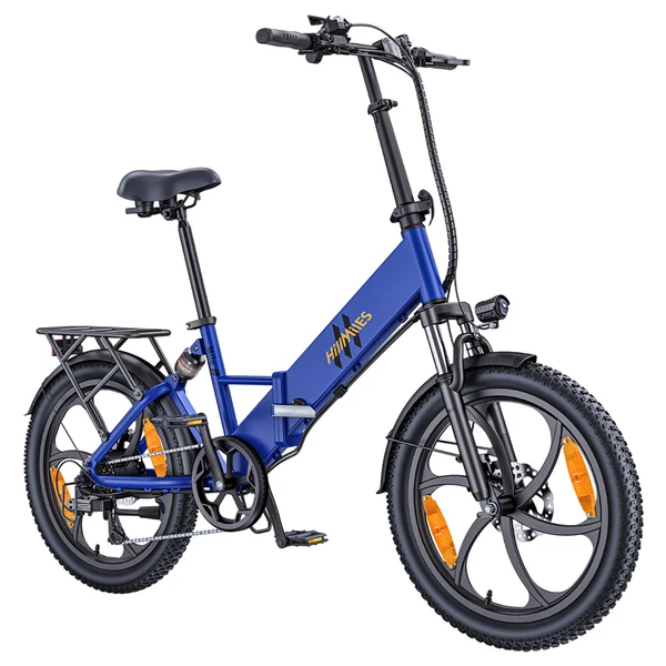 HillMiles Mile 2 elektromos kerékpár 250W motorral, 36V 13Ah akkumulátorral, 100 km hatótáv, 20x3” gumik, dupla hidraulikus fék – Kék