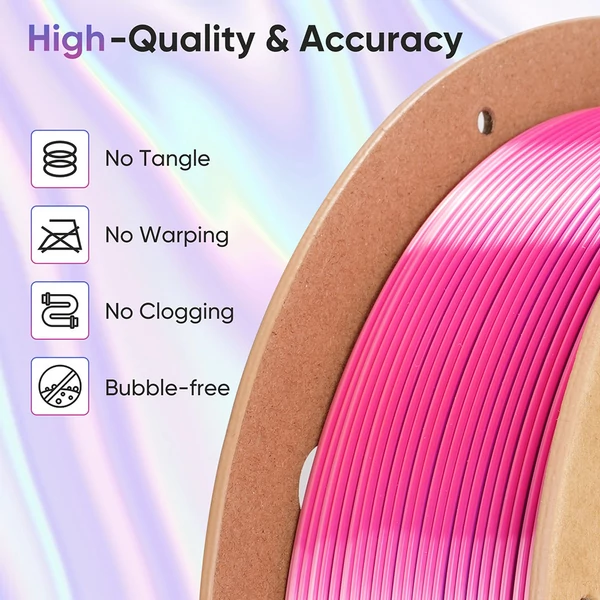 5kg ERYONE High Speed Silk PLA Filament csomag - 4 színű selyemfényű válogatás (Cold Flame, Metallic Frenzy, Royal Essence, Aurora Dream)