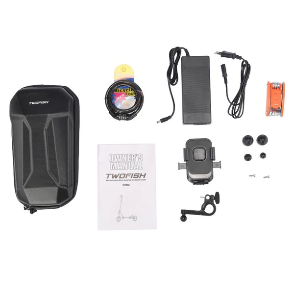 TWOFISH TW3 PRO elektromos roller 2000W (2x1000W), 52V 23Ah akku, 11” gumik, 60 km/h, 55 km hatótáv, dupla tárcsafék, rugós felfüggesztés, NFC nyitás