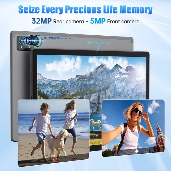 MESWAO B2 tablet 14” 1920×1200 IPS kijelzővel, 6GB RAM, 128GB tárhely, Android 13, Wi‑Fi 5, BT 5.0, 10000mAh, 32+5MP, 4 hangszóró - szürke