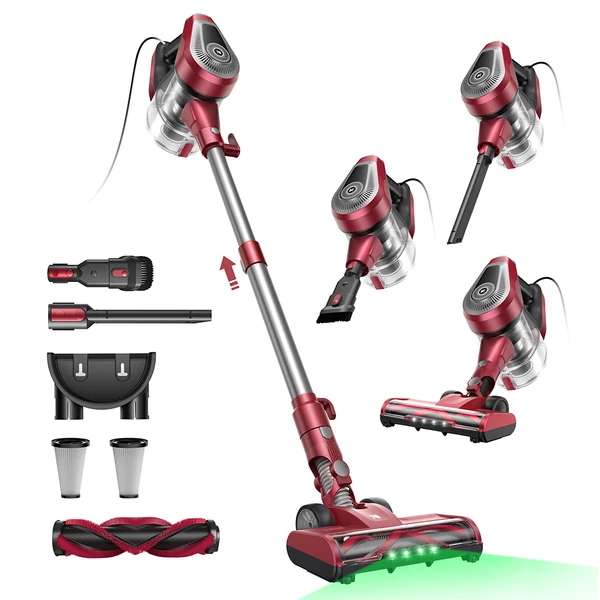 Vactidy Blitz C8 vezetékes porszívó 600W turbómotorral, 60000Pa szívóerő, 1,7 kg, 1,5L portartály, V-alakú kefe, LED, 7 m kábel