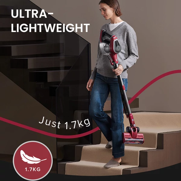Vactidy Blitz C8 vezetékes porszívó 600W turbómotorral, 60000Pa szívóerő, 1,7 kg, 1,5L portartály, V-alakú kefe, LED, 7 m kábel
