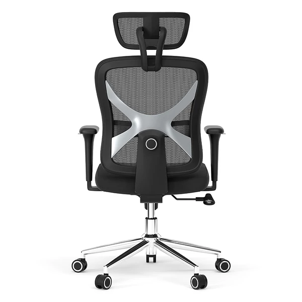 ACGAM CG-5345M ergonomikus irodai szék, 90–130° dönthető háttámla, 3D kartámasz, fejtámla, deréktámasz, hálós, memóriahab, 150 kg