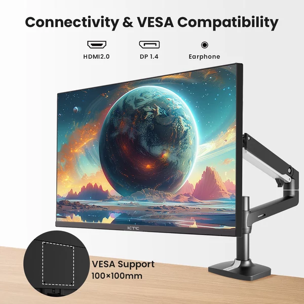 KTC H27T27 27” QHD IPS gaming monitor 100 Hz, HDR10, 1 ms, Adaptive-Sync, VESA, HDMI/DP