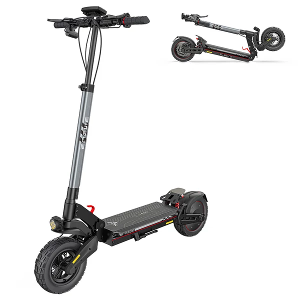 ENGWE Y400 elektromos roller 500W, 48V 13,5Ah, 10” kerék, 45 km/h, 50 km hatótáv, tárcsafék, dupla rugózás -  Fekete-szürke