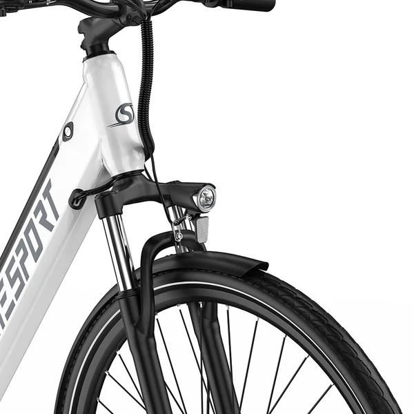 ONESPORT OT12 elektromos kerékpár, 250W motor, 36V 13Ah akku, 27,5” gumik, 25 km/h, 65 km hatótáv, Shimano 7 fokozat - Fehér