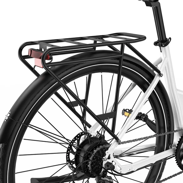 ONESPORT OT12 elektromos kerékpár, 250W motor, 36V 13Ah akku, 27,5” gumik, 25 km/h, 65 km hatótáv, Shimano 7 fokozat - Fehér
