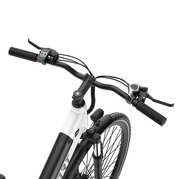 ONESPORT OT12 elektromos kerékpár, 250W motor, 36V 13Ah akku, 27,5” gumik, 25 km/h, 65 km hatótáv, Shimano 7 fokozat - Fehér
