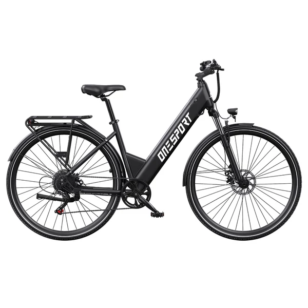 ONESPORT OT12 elektromos kerékpár, 250W motor, 36V 13Ah akku, 27,5” gumik, 25 km/h, 65 km hatótáv, Shimano 7 fokozat - Szürke