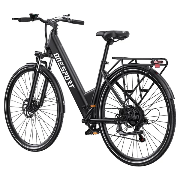 ONESPORT OT12 elektromos kerékpár, 250W motor, 36V 13Ah akku, 27,5” gumik, 25 km/h, 65 km hatótáv, Shimano 7 fokozat - Szürke