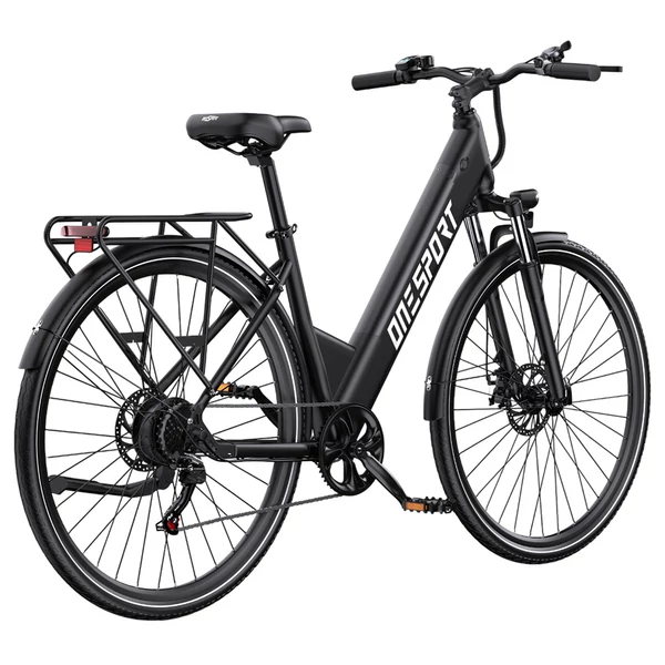 ONESPORT OT12 elektromos kerékpár, 250W motor, 36V 13Ah akku, 27,5” gumik, 25 km/h, 65 km hatótáv, Shimano 7 fokozat - Szürke