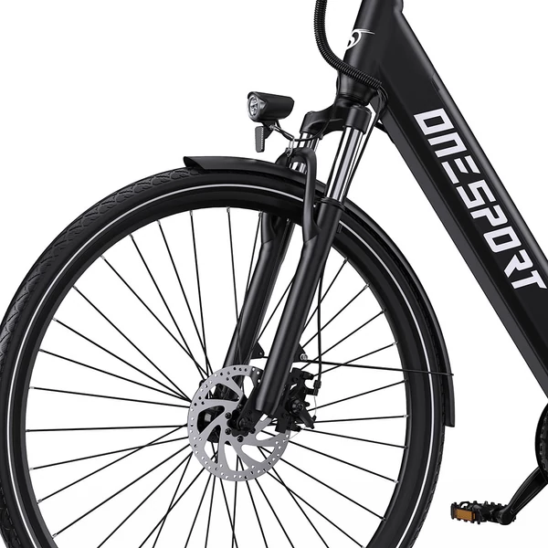 ONESPORT OT12 elektromos kerékpár, 250W motor, 36V 13Ah akku, 27,5” gumik, 25 km/h, 65 km hatótáv, Shimano 7 fokozat - Szürke