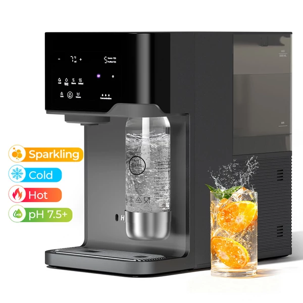 Hydrofast C300 pultos, fordított ozmózisos (RO) víztisztító, jéghideg és szénsavas vízadagoló, 6 fokozat+UV, 5 l/1,5 l, TDS kijelző