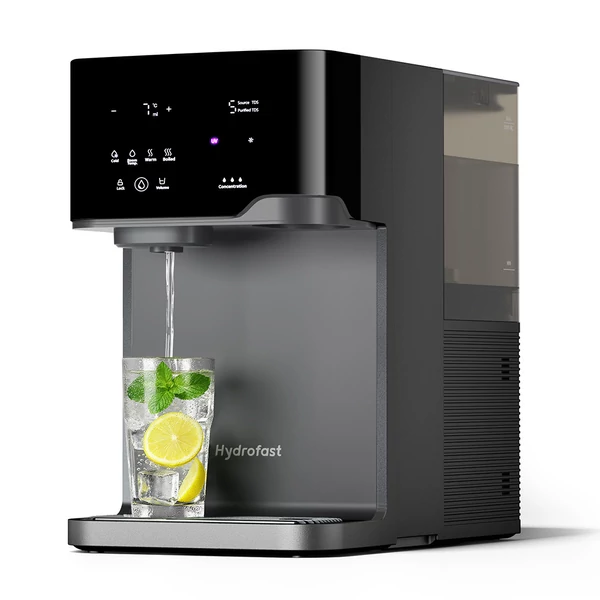 Hydrofast C300 pultos, fordított ozmózisos (RO) víztisztító, jéghideg és szénsavas vízadagoló, 6 fokozat+UV, 5 l/1,5 l, TDS kijelző
