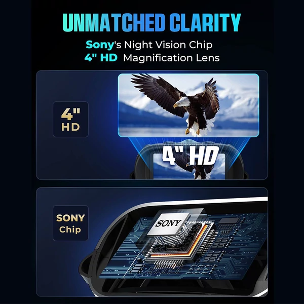 CIGMAN CNVPRO éjjellátó távcső – valódi 4K videó, 52 MP fotó, Sony Starlight CMOS, 1000 m IR hatótáv, 8× digitális zoom, WiFi stream, IP54 víz- és porálló
