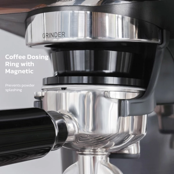 HiBREW H7A eszpresszógép kávéfőző, 20 bar nyomás, duál bojler, 30 fokozatú őrlő, 250 g tartály, LCD érintőkijelző