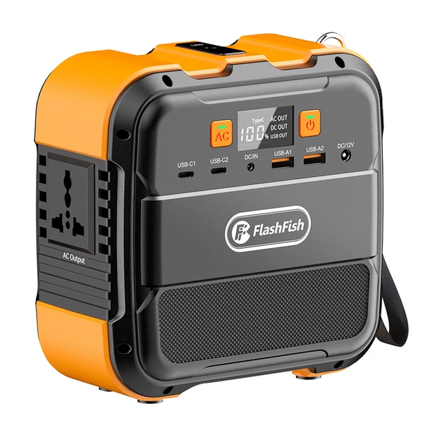 Flashfish A101 hordozható erőmű 120W, 98Wh, 26400mAh – napelemes tartalék generátor kempinghez, utazáshoz, otthonra