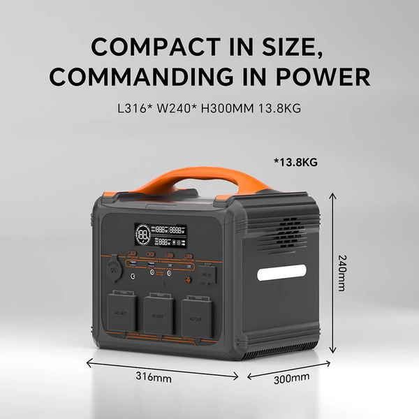 NEWSMY S1210 hordozható erőmű 1200 W / 1102,5 Wh, LiFeMnPO4 akkumulátor, 1,2 órás gyorstöltés, PD 100 W, 230 V tiszta szinusz (csúcs 2400 W)