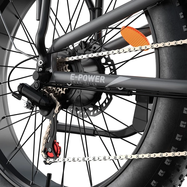 FENGQS H6PRO elektromos kerékpár, 2x1000W, 52V 17,5Ah, 26x4.0 fat bike gumi, 60 km/h, 140 km hatótáv, 7 fokozat, LCD – fekete-arany