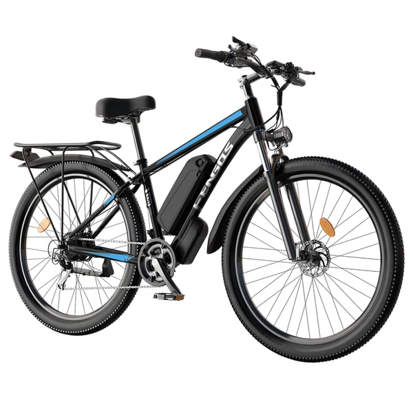 FENGQS Q8 elektromos kerékpár 750W motorral, 48V 17,5Ah akkumulátorral, 27,5" kerekekkel, 50 km/h, 85 km hatótáv, 21 sebesség - kék